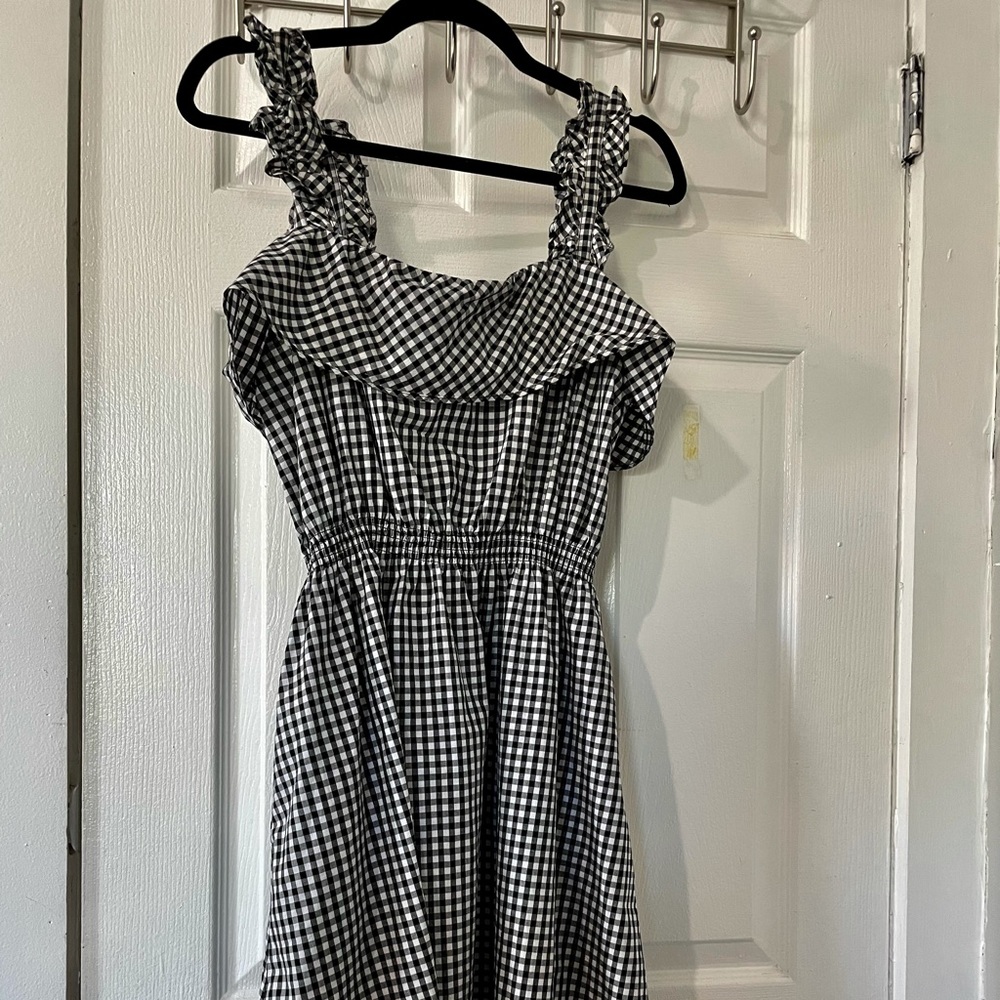 Checkered black and white dress